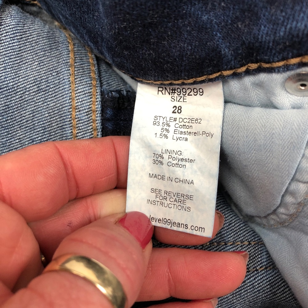 Level 99 Buttonfly Jeans RawHem size 28 - Picture 6 of 9